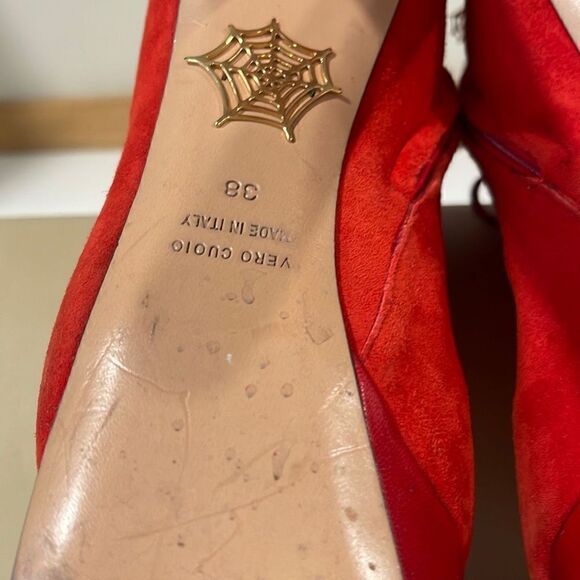 Charlotte Olympia Women's Suede Laced Platform Ankle
Booties Size 38 - Picture 11 of 11